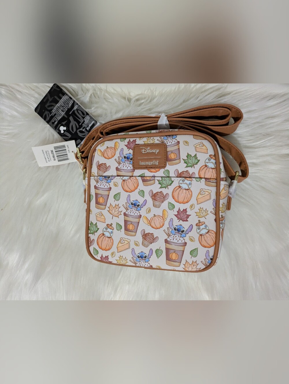 Loungefly Disney Stitch & Scrump Fall Pumpkin Latte Halloween Crossbody Bag! - Picture 7 of 8